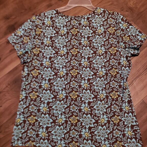 Covington Blue Brown Women's Pullover Shirt Blouse Sz XL 18 - Picture 3 of 4